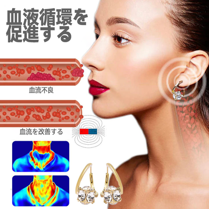 （最終日セール - 80%オフ)💍💍 𝐂𝐙𝐓𝐈𝐂𝐋𝐄® リンパ活性マグネシウム療法ゲルマニウムイヤリング