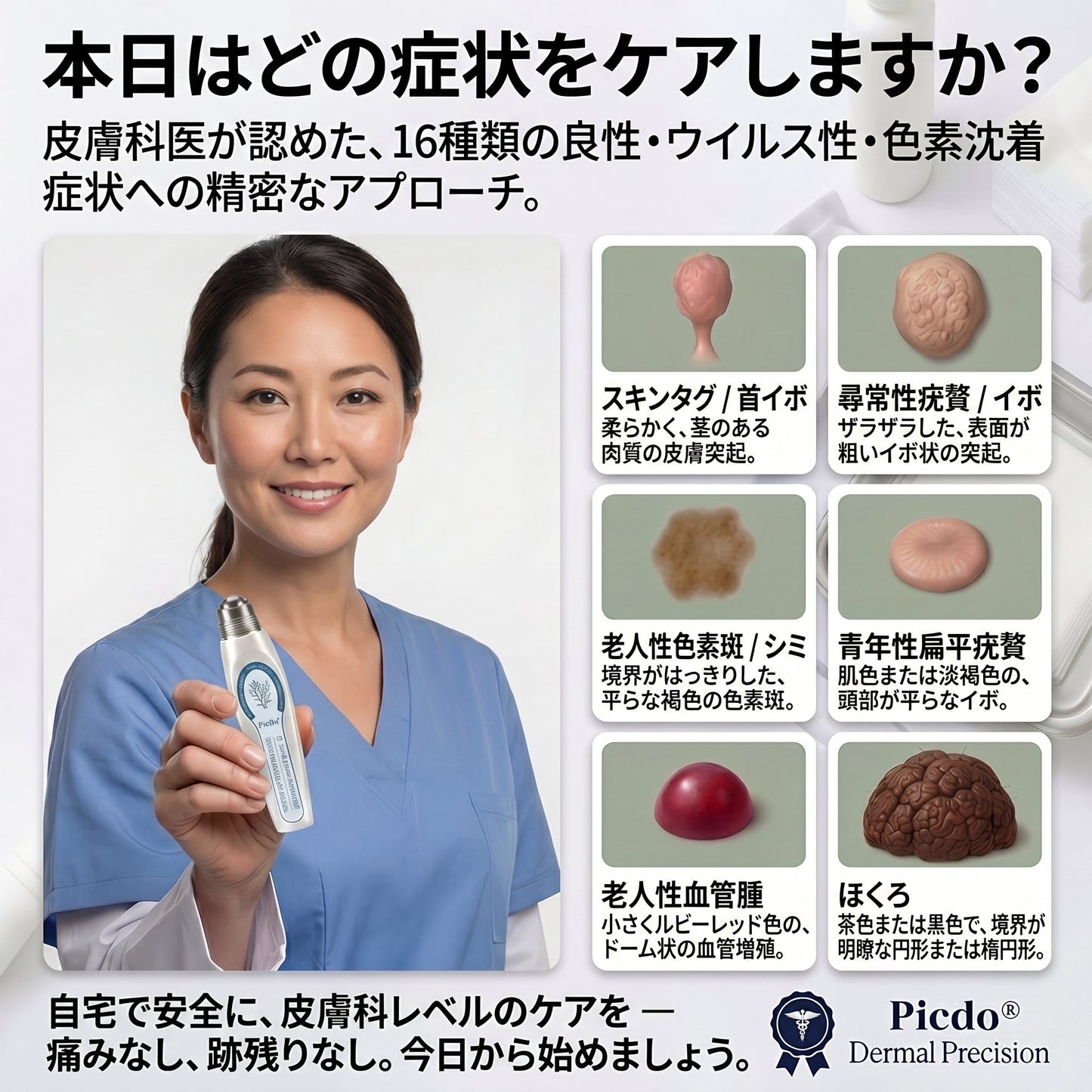 公式ショップ🐰𝐏i𝐜𝐝o® 7日間 シミ取り 傷跡ケア ペン(痛みゼロ、傷ゼロのローラーボール)💪
