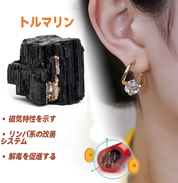 （最終日セール - 80%オフ)💍💍 𝐂𝐙𝐓𝐈𝐂𝐋𝐄® リンパ活性マグネシウム療法ゲルマニウムイヤリング