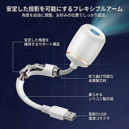 🌘𝑺𝑪𝑵𝑫𝑹® 次世代スマート投影HD搭載 スマートダイナミック5Dホログラフィックナイトライトプロジェクター