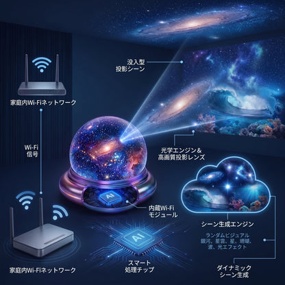 SCNDR® 🦕🦕5Dホログラフィック プロジェクター — 恐竜・星空・海の世界を再現！部屋が躍動する没入型ナイトライト