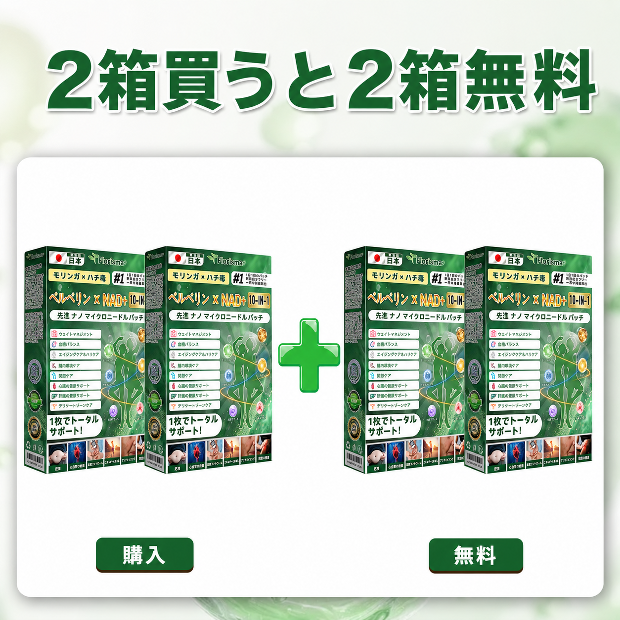 公式ストア 🇯🇵  | 🧑‍⚕️🩺 𝐅𝐥𝐨𝐫𝐢𝐬𝐦𝐚® モリンガ ベルベリン × NAD + 10-IN-1 先進 ナノ マイクロニードル パッチ — 1日1回、7日で目に見える効果が現れます