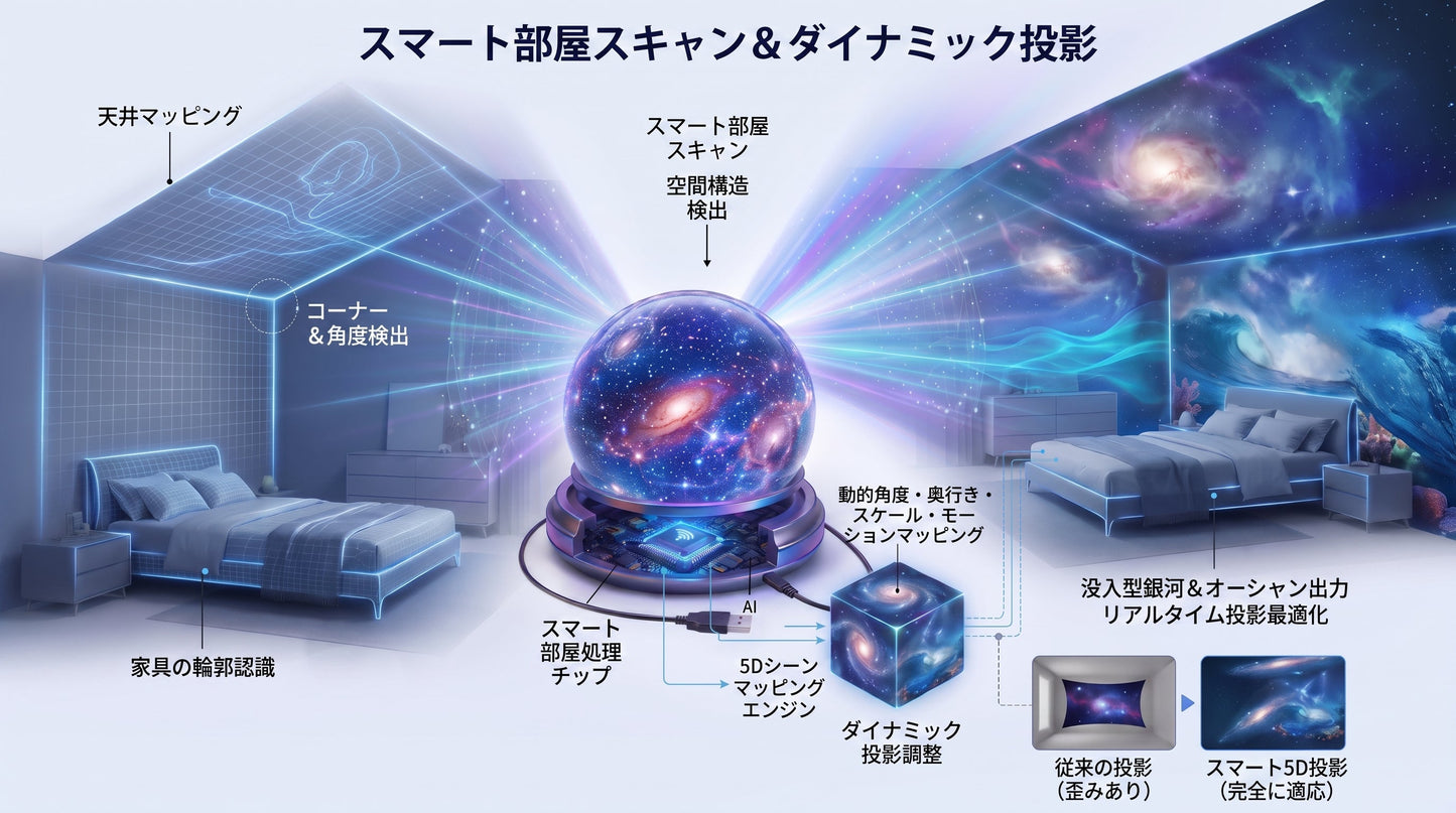 SCNDR® 🦕🦕5Dホログラフィック プロジェクター — 恐竜・星空・海の世界を再現！部屋が躍動する没入型ナイトライト